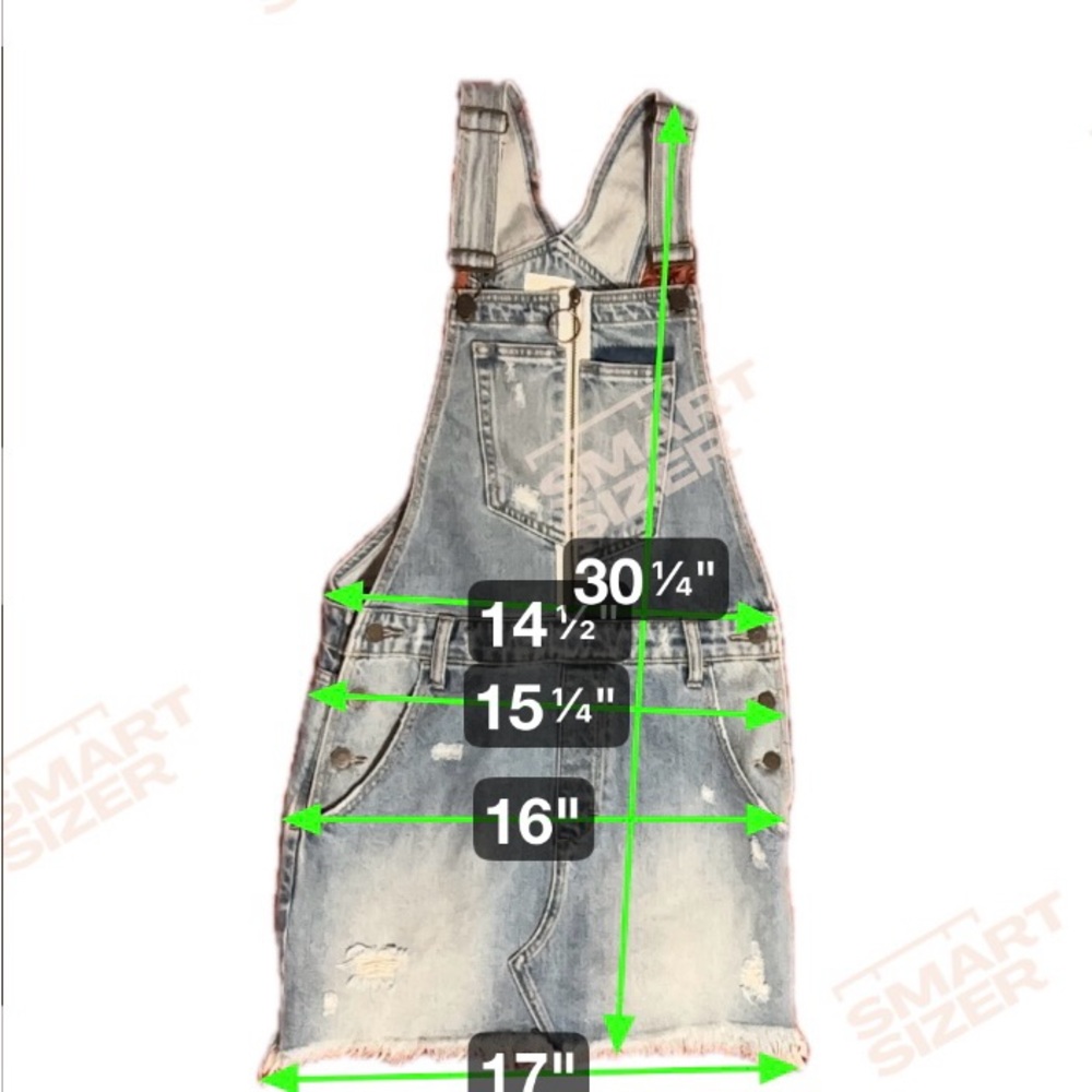 Hidden Denim Dress Overalls Pixie Pinafore Size Medium - Picture 10 of 10
